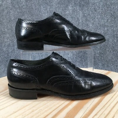 Zapatos de vestir Stafford para hombre 8,5 punta de ala Oxford con cordones cómodos cuero negro Foto 1 de 4