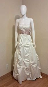 Jump! White & Pink Strapless Corset Back Prom Dress with Crystals NWT 6 - Picture 1 of 8