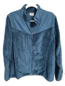 Danskin Ski Full double Zip Cozy Jacket Thermal Womens Turq. Night Size XL 16-18 - Picture 1 of 15