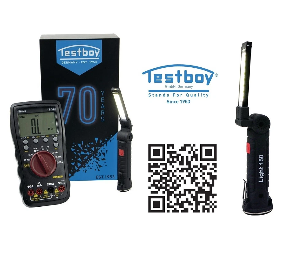 Testboy Multimeter TB 316 BLACK EDITION 600 mV - inklusiv gratis Arbeitslamope