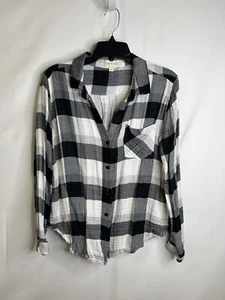 Cloth & Stone Black White Plaid Button Down Shirt M - Picture 1 of 6