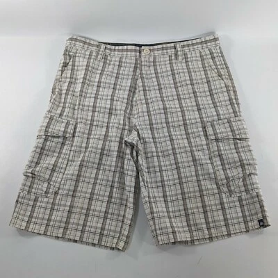 MATIX Beige Plaid Cargo Shorts Mens Size 33 - Image 1 of 4