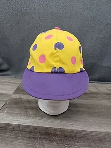 Vintage polka dot Hat Yellow Clown Colorful Made In Usa - Picture 1 of 11
