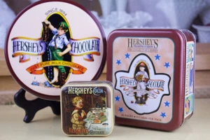 Hersheys Chocolate Trading Card set and tin, and w other tins - Picture 1 of 5