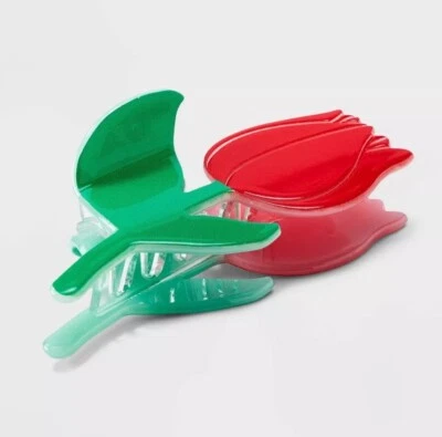 Заколка для волос цветок тюльпана коготь - Wild Fable™ красная и зеленая - Изображение 1 из 4