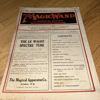 1920 THE MAGIC WAND AND MAGICAL REVIEW for Conjurers, Artistes & All Entertainer Foto 1 de 4