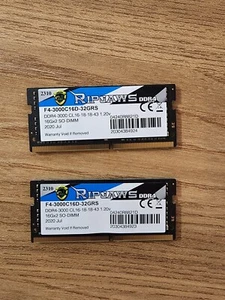 32GB G.Skill 3000MHz DDR4 SO-DIMM Laptop RAM CL16 1.2V PC4-24000 Ripjaws 2x16GB - Picture 1 of 1