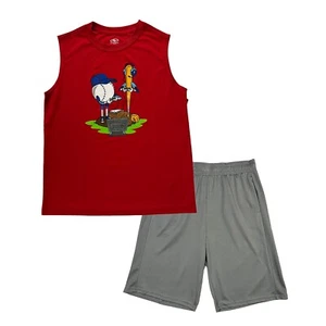 Athletic Works Boys Sporty Tank Top & Mesh Shorts Set Size XXL (18) Gray /Red - Picture 1 of 8