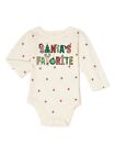 Infant Christmas Long Sleeve Printed Bodysuit Santa's Favorite Size 6-9M