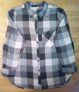 Terra & Sky Women Plus Size Button Down Buffalo Plaid Shirt 0X 1X 2X 3X 4X - Picture 1 of 9