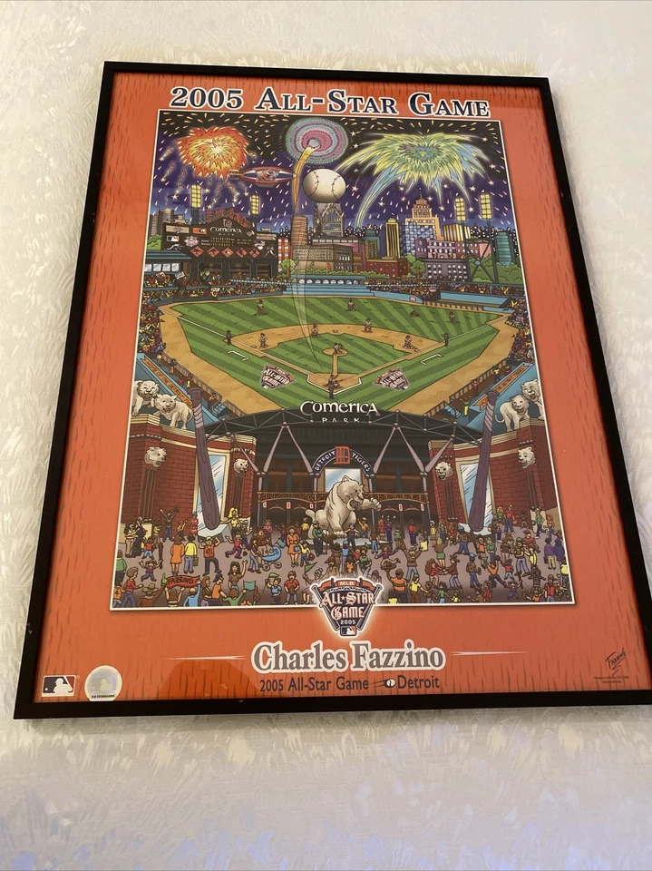 Charles Fazzino 2005 MLB All-Star Game: DETROIT - Comerica Park póster enmarcado Foto 1 de 4