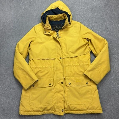 Chaqueta Barbour Mujer Mediana Amarilla Stratus Caza Campo Lona Capucha Dama Foto 1 de 4