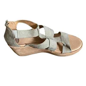 Dr. Scholls Womens Size 8M Green Zipper Closure Summer Platform Wedge Sandals - Picture 1 of 9