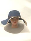 Lucky 7 Women Wide Brim Two Tone 100% Paper Straw Belted Floppy Sun Beach Hat Os