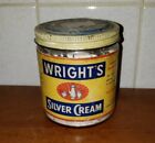 1950’s Wright’s Silver Cream Polish 3/4 full / Advertisement Jar Collectible
