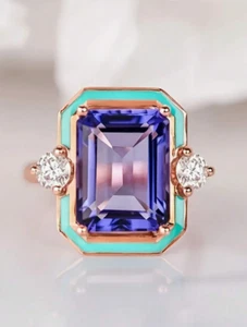 Anillo con Piedra en Oro 14K Sortijas Aros Argolla Regalos Para Mujer Joyería - Imagen 1 de 9