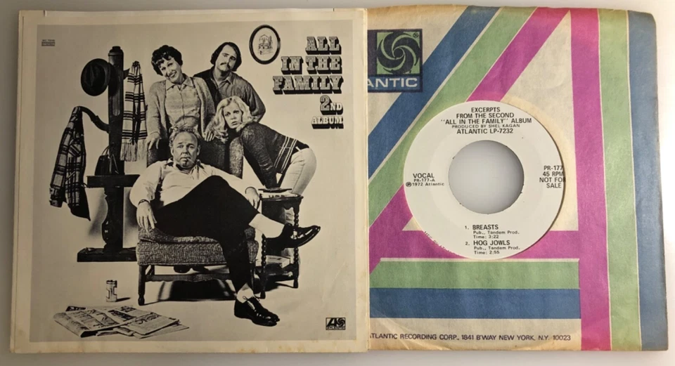 All In The Family / Breasts, Hog Jowls, Archie Meets Mike / 1972 Sampler 45 / NM - Image 1 of 4