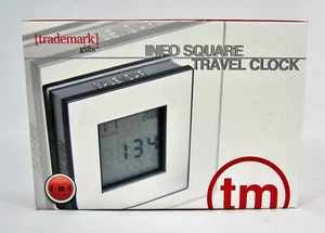 Info Square Travel Clock Trademark 8517S Excalibur Electronics Portable - Picture 1 of 2