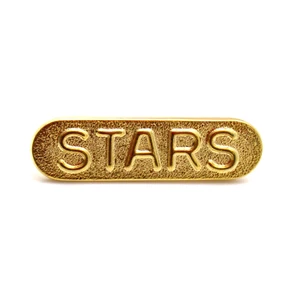 Vintage STERNE Anstecknadel goldfarben Namensschild Abzeichen Auszeichnung Anerkennung Pin - Bild 1 von 4