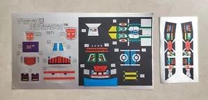 TRANSFORMERS G1 DINOBOT GRIMLOCK STICKER SHEET RARE! AUTOBOT ROBOT DECALS LABELS - Picture 1 of 2