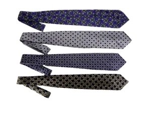 LOT OF 4 MEN ROBERT TALBOTT NECK SILK TIES NORDSTROM ASCOT SHOP FAST SHIP - Picture 1 of 17