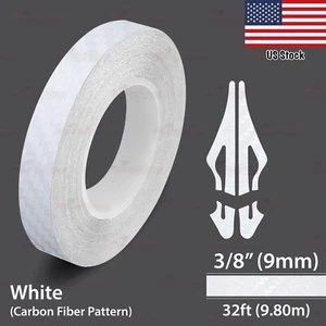 3/8" Vinyl Pinstriping Pin Stripe Styling Tape Sticker 9mm CARBON FIBER WHITE - Picture 1 of 12