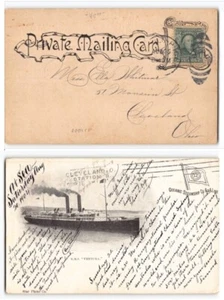 Private Mailing PC 1904 SS Ventura~Oceanic Coal Ship CA-Hawaii-NZ & Australia-L1 - Picture 1 of 6