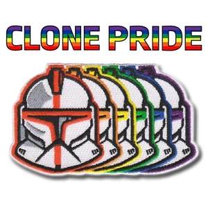 Star Wars Temático "Clone ORGULLO" Arco Iris, Planchado 4 Pulgadas Parche Bordado GLOBAL - Imagen 1 de 6
