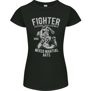 MMA Fighter MMA Mixed Martial Arts Gym Womens Petite Cut T-Shirt - Picture 1 of 67