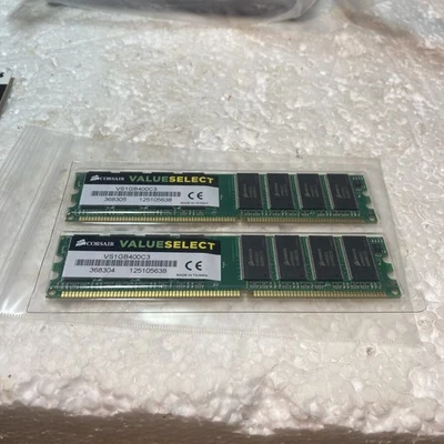 2 Pieces Corsair 1GB Value Select Ram Memory VS1GB400C3 Open Box - Image 1 of 4