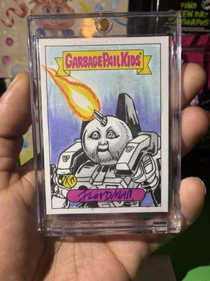 Garbage Pail Kids Sketch 1/1 Roy Bot by FloydMan GPK Topps Card Original Art - Image 1 of 3