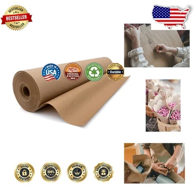Heavy Duty Kraft Paper Roll 17.75"x100ft Eco-Friendly Shipping Gift Wrap - Image 1 of 4