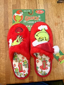 Ugly Christmas Slipper Dr. Seuss Christmas Grinch Cindy Lou Who Girls M 7 - 8 - Picture 1 of 4