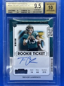 Trevor Lawrence 2021 Panini Contenders Rookie Ticket A Auto BGS 9.5/10 TRUE GEM! - Picture 1 of 2