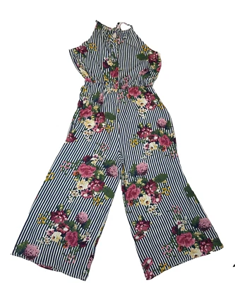 Mono para mujer My Michelle azul rayas floral multicolor talla L Foto 1 de 4