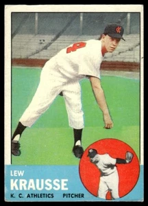 1963 Topps Lew Krausse Rookie Kansas City Athletics #104 - Picture 1 of 2