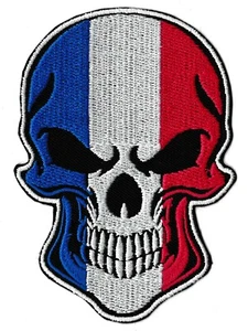 Patche écusson France skull french patch DIY hotfix thermocollant transfert - Picture 1 of 2