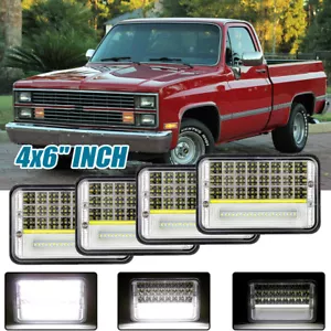For Chevrolet Monte Carlo SS 1980-1988 4PCS 4x6" inch LED Headlights Hi-Lo DRL - Picture 1 of 12