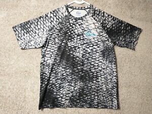 World Wide Sportsman Shirt Adult Large Black Gray Short Sleeve Fishing Men's