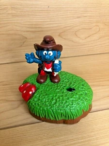 Vintage Peyo Smurfs 1982 Wallace Berrie Cowboy Pencil Pen Holder 1980s Toys Rare - Picture 1 of 4