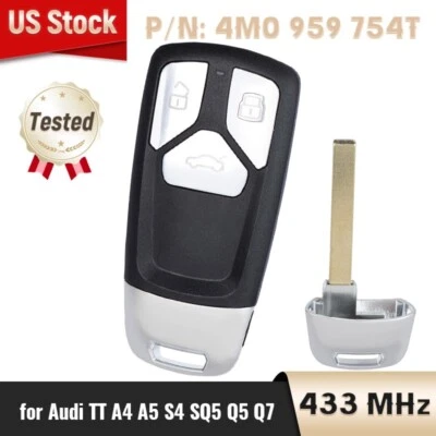Llave inteligente para Audi TT A4 A5 S4 SQ5 Q5 Q7 2016-19 mando a distancia sin llave 4M0959754T Foto 1 de 4