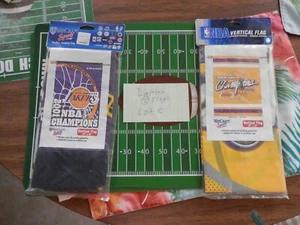 Los Angeles Lakers flag Lot of (2) 2001 & 2009 NBA Champions  VTG NEW Lot C - Picture 1 of 13