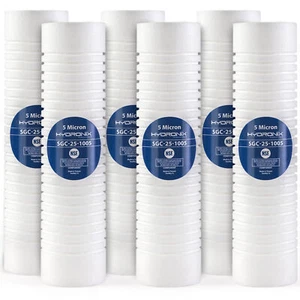 SGC-25-1005 Sediment Filter Grooved Cartridge 2.5" x 10" 5 micron - - Picture 1 of 7