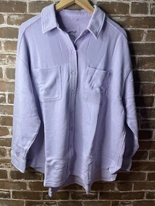 CAMISA POLAR NUEVA CON ETIQUETAS AERIE LUMBERJANE PÚRPURA LAVADO MUJER AJUSTE MEDIANO OVERSIZE - Imagen 1 de 6