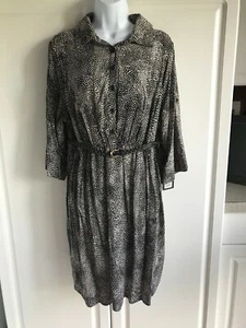 Nuevo vestido para mujer Pure Energy talla grande 1 negro blanco cinturón cintura elástica - Imagen 1 de 7
