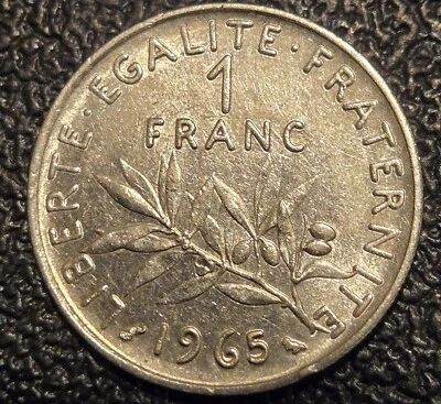 Linda moeda 1965 FRANÇA 1 FRANCO - Imagem 1 de 2