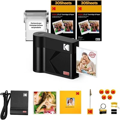 Kodak Mini 3 Era Stampante Fotografica Bluetooth Con 68 Fogli E Accessori Nero - Immagine 1 di 4