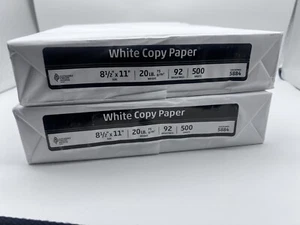 Weißes Kopierpapier 8 1/2 x 11, 500 Blatt je insgesamt 1000, 92 Helligkeit - 2er-Pack - Bild 1 von 4