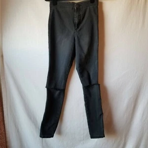 Asos Black Jeans Distressed Knee Holes Womens Size 26X30 - Picture 1 of 10