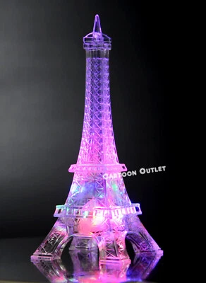 Eiffel Tower Color LED Acrylic Night Light Wedding Party Cake Topper Centerpiece
